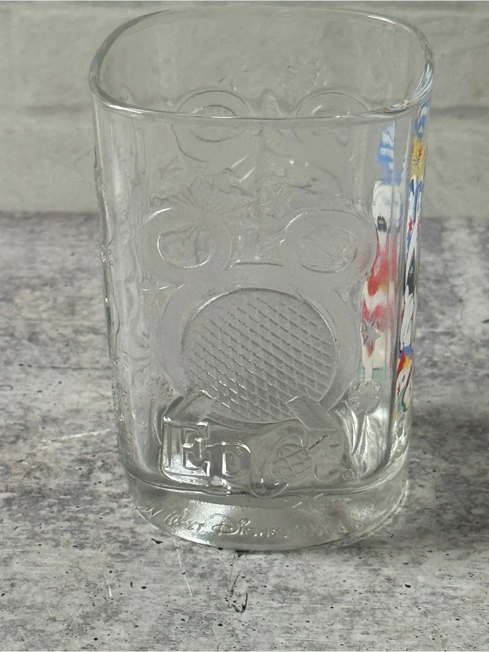 Vintage Y2K McDonald's Walt Disney World EPCOT 2000 Millennium Celebration Glass